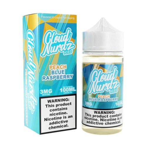 Cloud Nurdz Iced 100mL Cloud Nurdz Premium e-Liquids Iced Blue Raspberry Peach / 3mg / 100mL