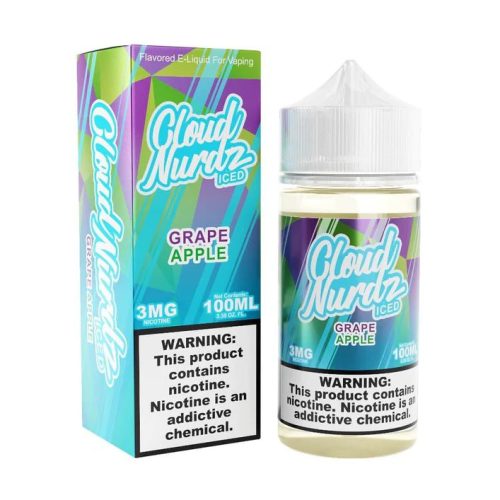 Cloud Nurdz Iced 100mL Cloud Nurdz Premium e-Liquids Iced Grape Apple / 3mg / 100mL