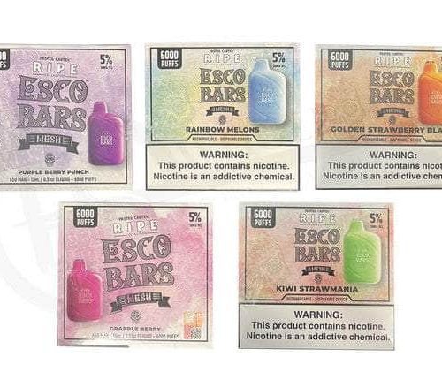 Esco Bars Ripe 6000 5% Esco Bars by Pastel Cartel Disposables Grapple Berry / 6000+ / 5% (50mg)