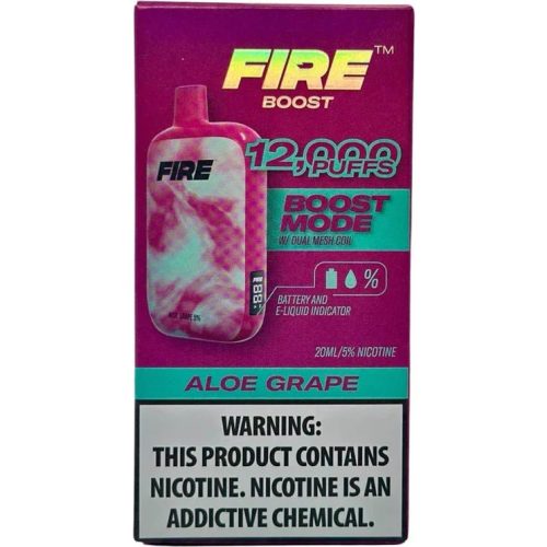 FIRE Boost 12000 Puff 5% Fire XL Disposables Aloe Grape / 12000+ / 5% (50mg)