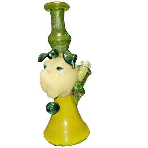 Locally Hand-Blown Rigs T-Tree Mini Tube T-Tree Glass & Art Green (Earth)