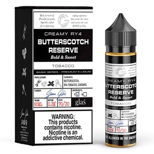 Basix Series by Glas 60mL Basix Series Premium e-Liquids Butterscotch Reserve / 3mg / 60mL